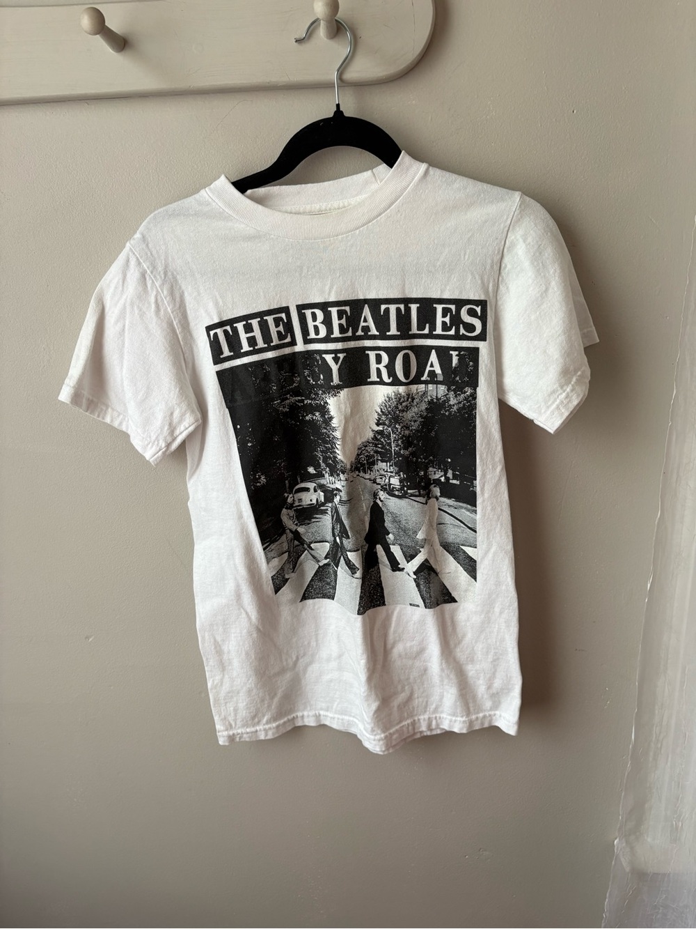 The Beatles White T‑Shirt with Dark Gray Logo
